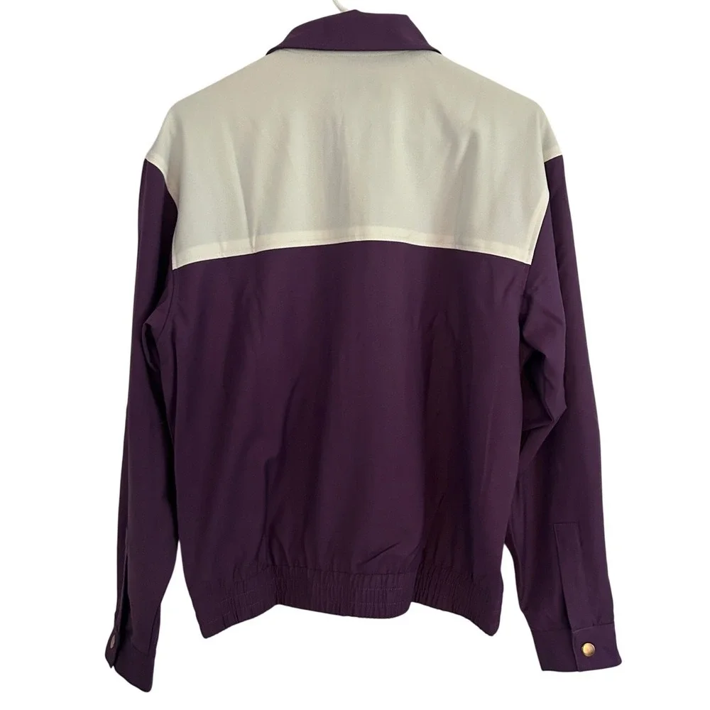 Bogey Boys Full Zip Retro Style Purple White Block Track Jacket S Small NWOT